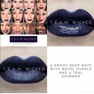 NWT T.E.A.M Wicked LipSense - Smoky Deep Navy with Royal Purple and Teal Shimmer